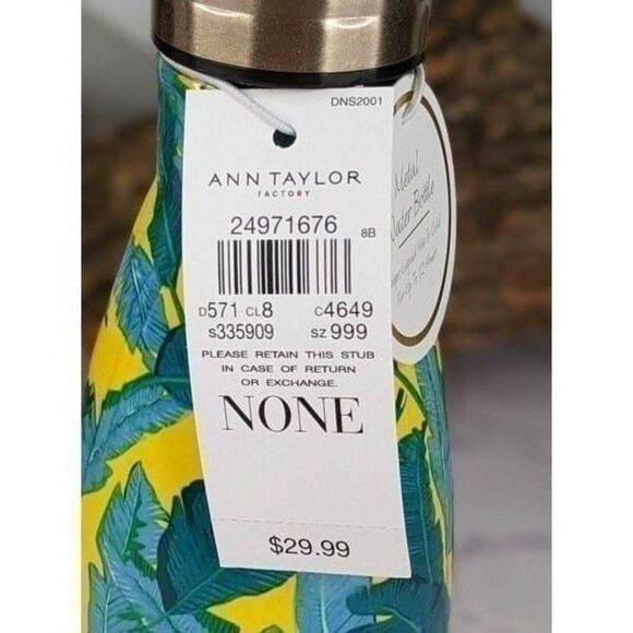 Ann Taylor Blue Feather Stainless Steel Insulated Water Bottle - Picture 8 of 8